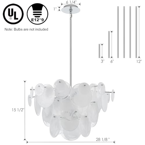 Dia 28 Inch Modern Glass Chandeliers for Farmhouse