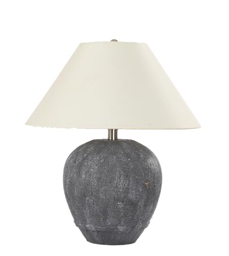 21'' Large Gray Base Ceramic Basin Table Lamp for Bedroom