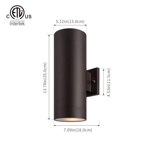 14" Modern Outdoor Porch Light 2 Lights (2 Count)