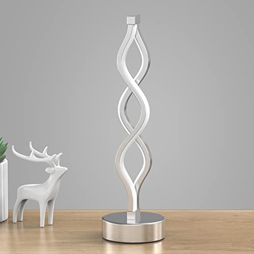 Silver Infinity Spiral LED Table Lamp