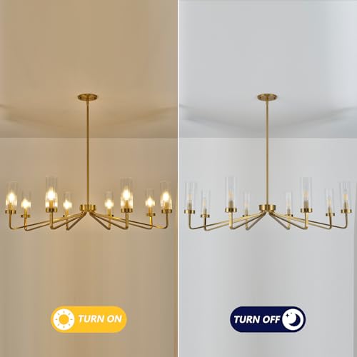 Modern Brushed Gold 8‑Light Chandelier for Living Room