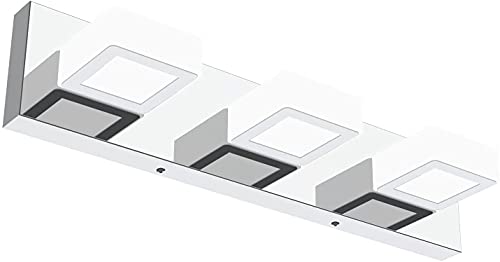Modern LED Chrome Vanity Light Acrylic Stainless Steel for Bathroom Vanity Lighting Fixtures Cool White 6000K