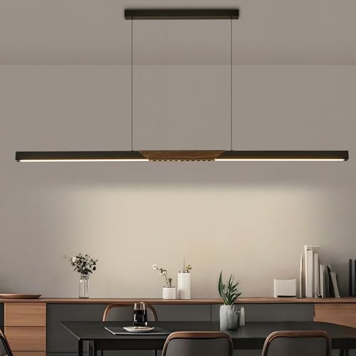 79" Modern Black Linear Pendant Light