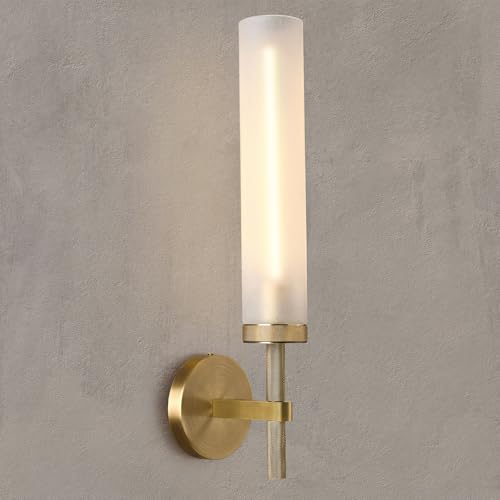 20" Knurled Brass Bathroom Wall Sconces