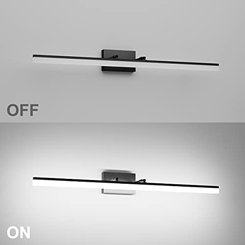 Modern LED Vanity Light Adjustable Bathroom Light Fixtures Over Mirror Rotatable Vanity Lighting 5500K 40 inch Black