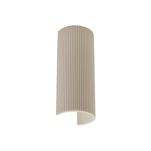 12" Modern Ribbed Plaster Wall Sconce