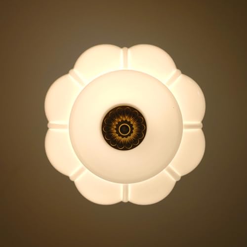 9.4" Milk Glass Semi Flush Mount Ceiling Light Fixture