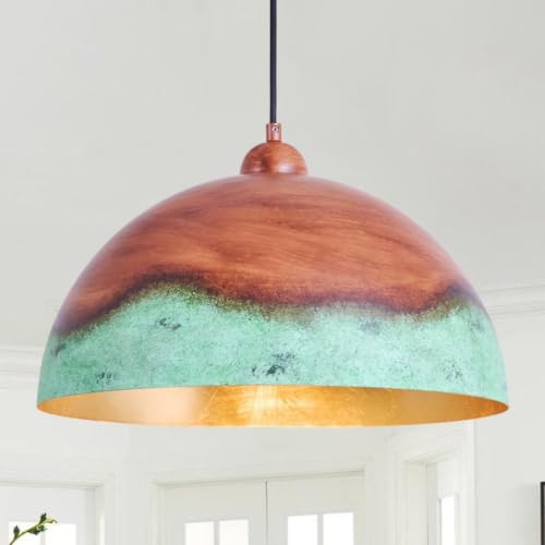 15.7" Metal Dome Pendant Light Industrial Color Painting Lampshade