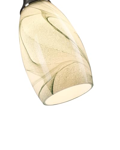 Mini Pendant Lights Kitchen Island Light Brown Glass Lamp Shade Hand Blown Glass Pendant Light with Brush Nickel Finish Adjustable Cord for Kitchen Over Sink