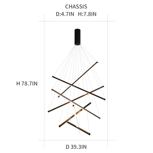 Modern LED Chandeliers Dimmable Pendant Light Fixture 7 Lights for High Ceiling Living Room Dining Room Staircase Restaurant Sputnik Floating Sculptural Art Hanging Lamp