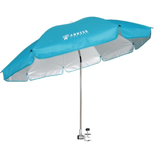 Chair Umbrella with Universal Clamp Adjustable 47 inches and 360° Swivel & UPF 50+ Protection Portable Sun Umbrella