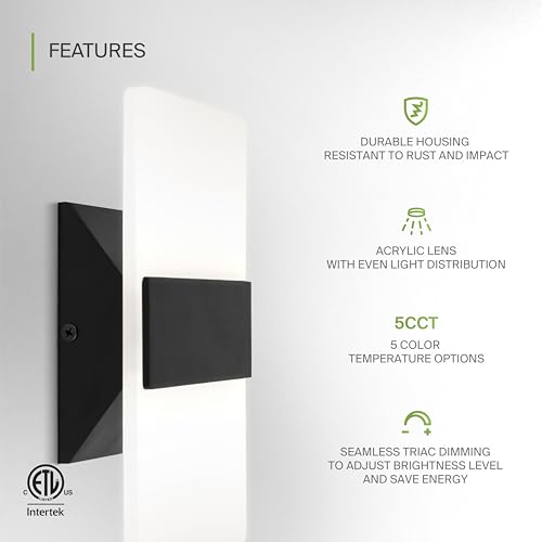 8 Inch Indoor LED Wall Sconce (2 Count)