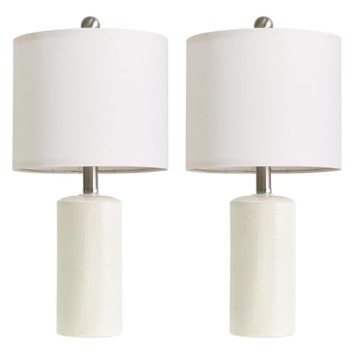 Small Table Lamps Set of 2 for Living Room 20.25" White Lamps Bedside Lamps (2 Count)