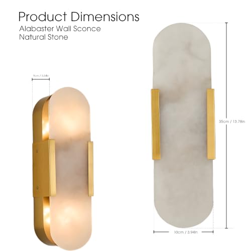 Modern Alabaster Wall Sconce Set of 2