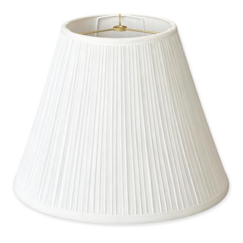 White Lamp Shade for Table Lamps with Pleated Linen Fabric and Spider Fitter 6.7''TopX 13'' Bottom X 10 ''High Replacement Lampshade for Bedside and Living Room Lamps
