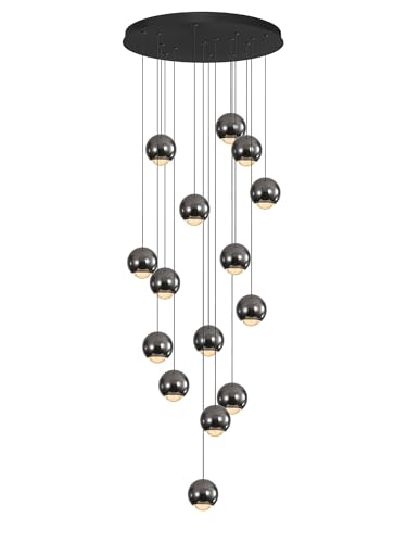 Staircase Chandelier Modern Crystal Pendant Light Large Chandeliers for High Ceilings Crystal Raindrop Chandelier High Ceiling Light for Living Room Stair Entryway Hallway Foyer D24''xH118''