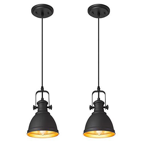 2 Pack Black Pendant Lights Kitchen Island (2 Count)