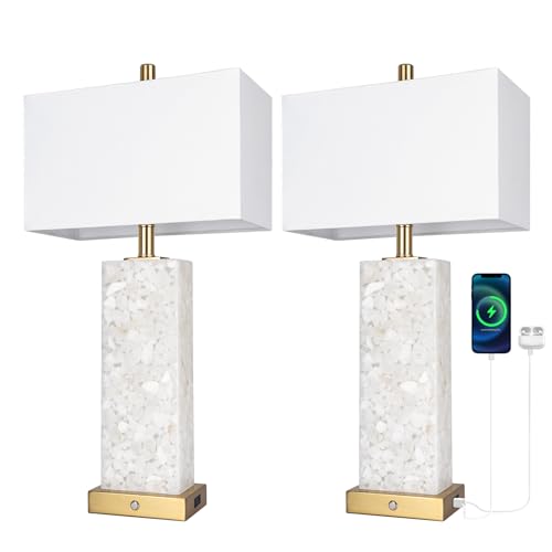 25.6" Alabaster Lamps (2 Count)