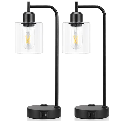 Industrial Touch Lamps for Nightstand Set of 2 (2 Count)