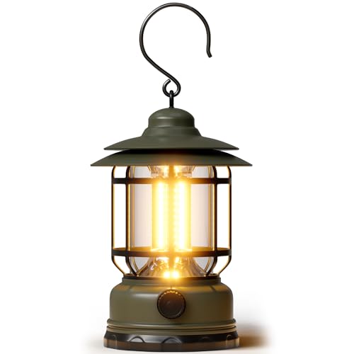 Retro Portable LED Green Battery Powered Camping Lanterns