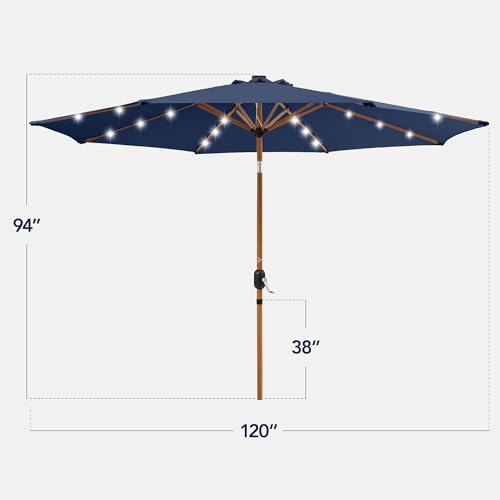 10ft Solar Market Patio Umbrella w