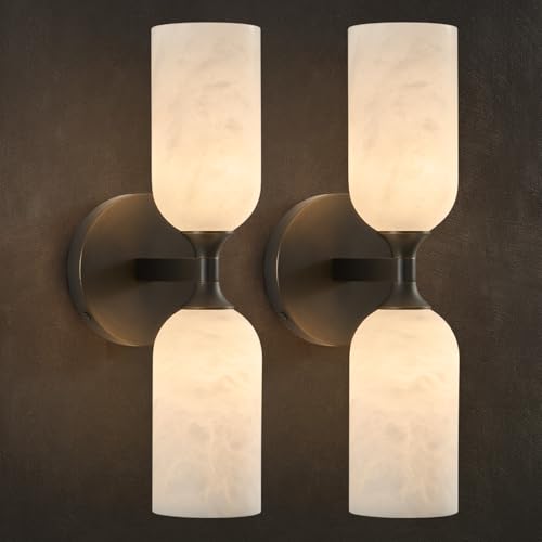 14" Alabaster Sconces Set of 2
