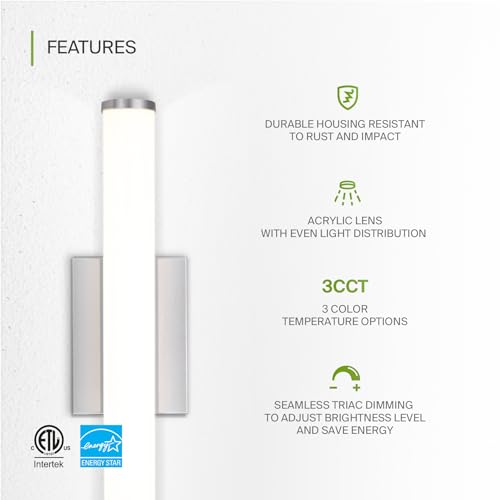 18" LED Linear Vanity Light Fixture (2 Count)