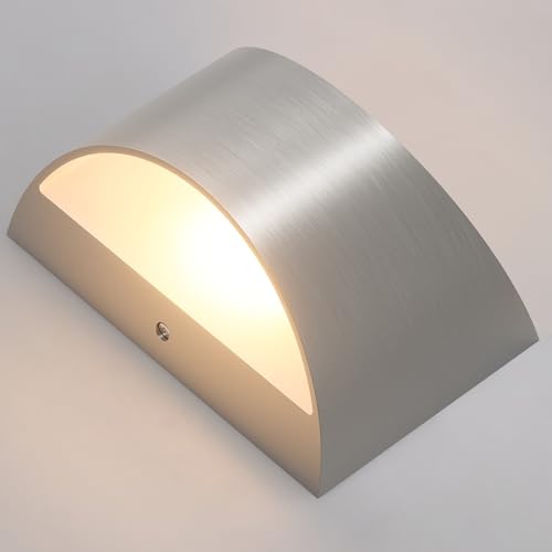 4 Pack Nickel Modern LED Wall Sconce Hardwired Indoor Wall Lights Up and Down Wall Mount Light for Living Room Bedroom Hallway Corridor Conservatory Warm White 3000K (4 Count)