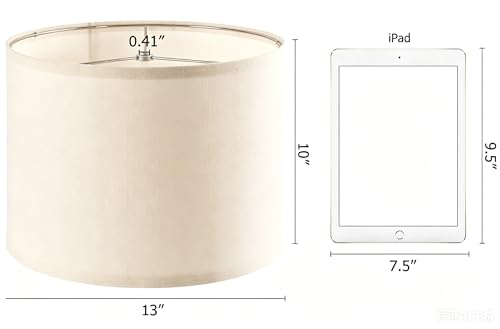 Beige Linen Lampshade Drum Lamp Shade 13``Top x 13``Bottom x 10``High