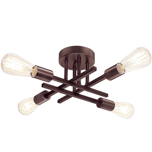 4 Light Semi Flush Mount Ceiling Light Fixture