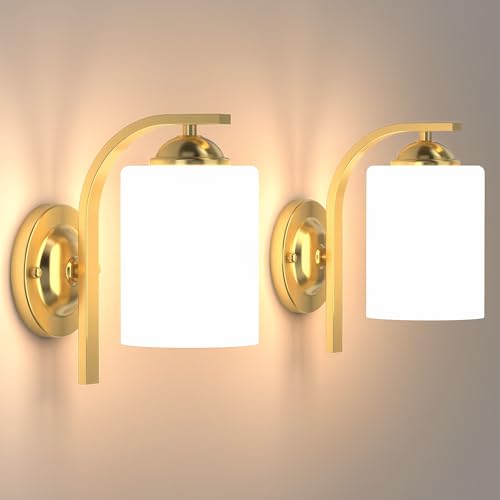 Gold Wall Sconces Lights for Bathroom (2 Count)