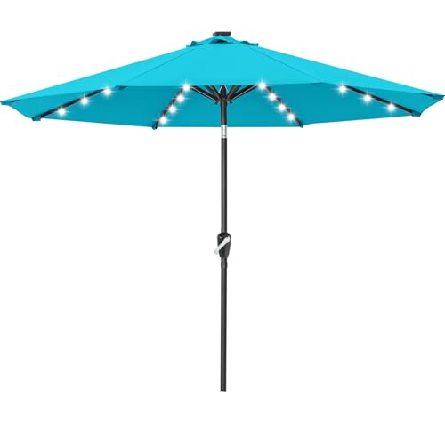Solar Led Patio Umbrella with 32 Lights 10FT