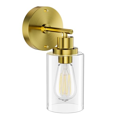Bathroom Wall Sconce with Clear Glass Shade