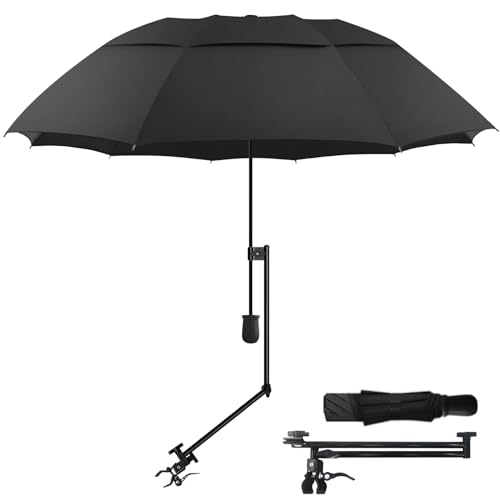 UPF 50+ Golf Cart Umbrella Beach Chair Umbrella with Universal Clamp