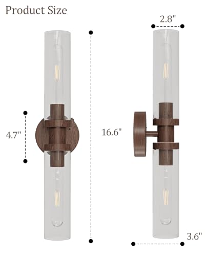 Walnut Wireless Battery Operated Wall Sconces with Remote Control