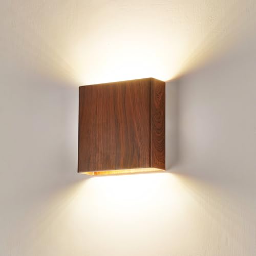 Walnut Wood Grain Indoor Outdoor Up and Down Wall Sconce
