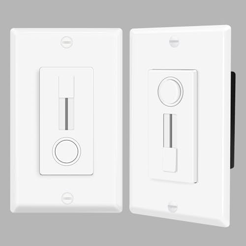 LED Slide Dimmer Switch No Neutral Wire Required (2 Count)
