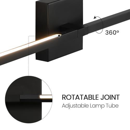 Black Bathroom Vanity Light 30 Inch 360° Rotatable 18W Dimmable 5CCT LED Black Bathroom Light Fixture Over Mirror Modern Vanity Lights for Bathroom Mirror Bedroom Wall Sconce Lighting