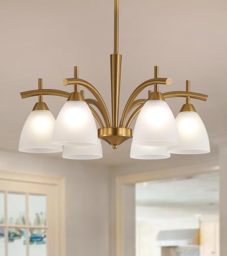 Modern Farmhouse Antique Brass Gold Chandelier