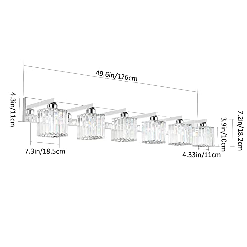 Bathroom Vanity Light Fixtures 6 Light Chrome Vanity Light for Bathroom Crystal Vanity Lighting Fixtures