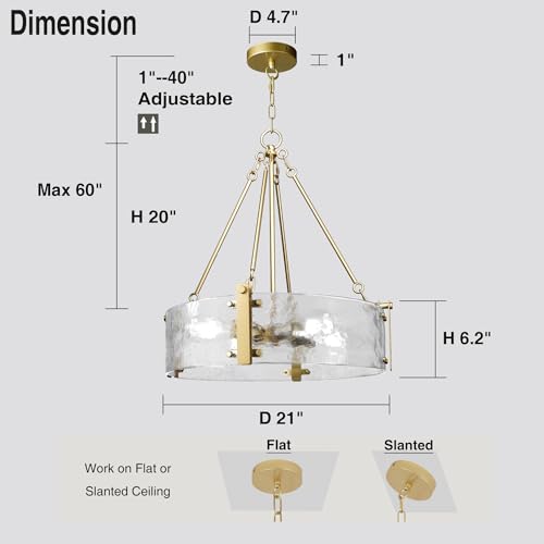 Modern Textured Glass Chandelier