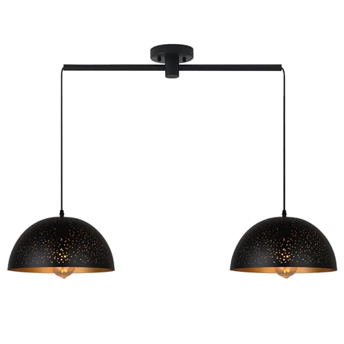 2 Light Black Linear Pendant Light