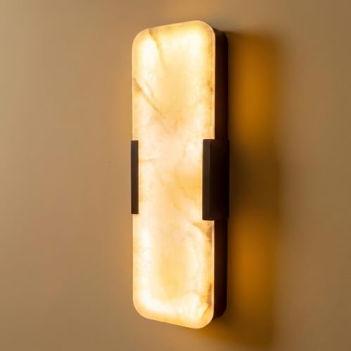 17.72”Natural Alabaster Marble Wall Sconce