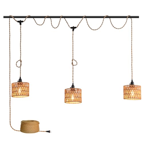 3 Light Hanging Light with Plug in Cord