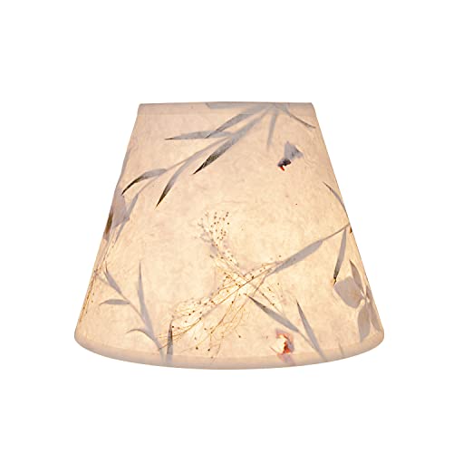 58902 Transitional Hardback Empire Shape UNO Construction Lamp Shade in Off White with Leaves and Petals in Paper