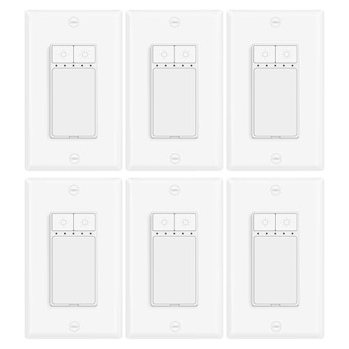 6 Pack Single Pole Dimmer Light Switch (6 Count)