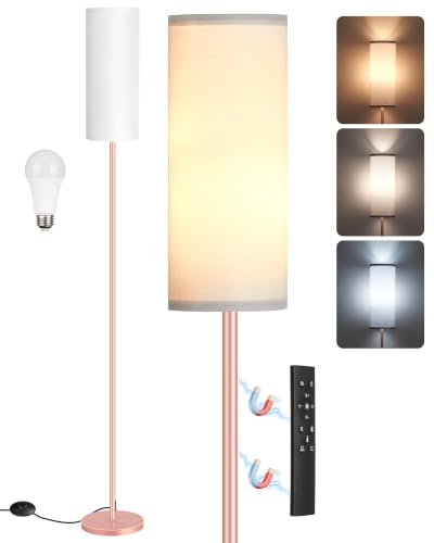 Slim Floor Lamp for Living Room with Magnetic Remote and Foot Switch