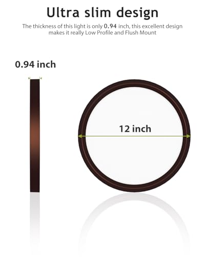 2PACK Flush Mount LED Ceiling Light Fixture Oil Rubbed Bronze (2 Count)