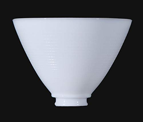 8 Inch Diameter I.E.S Style White Opal Glass Reflector Shade with Waffle Style Pattern