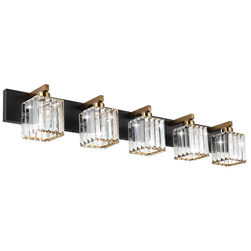 Modern Vanity Light Bathroom Lighting Fixtures 5 Light Crystal Bathroom Vanity Light Fixtures